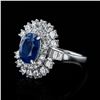 Image 2 : 2.98 ctw UNHEATED Blue BURMESE Sapphire and 1.37 ctw Diamond Platinum Ring (GIA