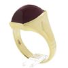 Image 7 : Men's 14k Gold Cabochon Custom Cut Red Stone Bezel Solitaire Cocktail Ring