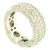18k White Gold 4.40 ctw VS1 F Diamond Pave Set Wide Eternity Band Ring Sz 6