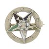 Antique Art Deco 14k White Gold Multi Colors Enamel Work Star Masonic Pin Brooch