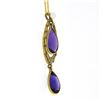Image 4 : Antique 14k Gold Art Nouveau Brassler Co. Amethyst Pearl Dangle Lavalier Pendant