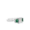 Image 2 : 1.50 ct. GIA Emerald and Diamond Wedding Engagement Ring - 14KT White Gold