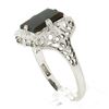 Antique Art Deco 14k White Gold Bloodstone Detailed Open Filigree Solitaire Ring
