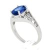 Image 9 : NEW 14k White Gold 1.91 ctw Violet Blue Oval Tanzanite w/ Open Work Sides Ring