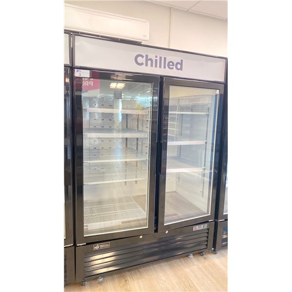 EFI COMMERCIAL 54" 2 DOOR GLASS FRONT REFRIGERATOR/MERCHANDISER UNIT