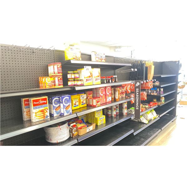 SHELF LOT OF ASSORTED NON PERISHABLE BAKING ITEMS INCLUDING SPICES, BAKING MIXES, BAKING POWDERS,