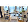 Image 1 : ROLLING DISPLAY CART, CLOTHING RACK, RUG, LADDER & CHILDREN'S COLORING TABLE *CONTENTS INCLUDED*