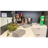Image 2 : CONTENTS OF COFFEE STATION INCLUDING KEURIG TOUCHSCREEN COFFEE MAKER, MASTERLOCK CASH BOXES,