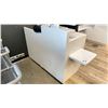 Image 2 : WHITE MODERN COMMERCIAL CHECKOUT STAND APPROX 65"W X 25"D X 40"H