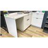 Image 1 : WHITE MODERN L-SHAPED CORNER COUNTER UNIT WITH DRAWERS & CUPBOARDS *CONTENTS NOT INCLUDED*