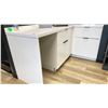 Image 2 : WHITE MODERN L-SHAPED CORNER COUNTER UNIT WITH DRAWERS & CUPBOARDS *CONTENTS NOT INCLUDED*