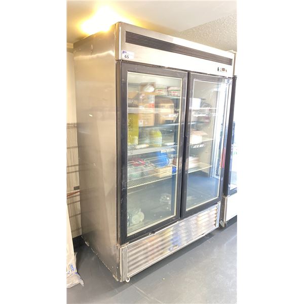 COMMERCIAL 54" QB1OL4 GLASS FRONT 2 DOOR REACH IN FREEZER