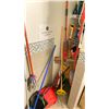 Image 1 : ASSORTED CLEANING SUPPLIES - BROOMS, MOPS, CLEANERS, ETC,