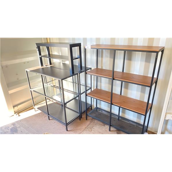 GROUP OF 4 DISPLAY SHELVING UNITS