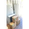 Image 2 : 2 FOLDING UTILITY TABLES (6FT X 2 1/2FT), SMALL PIGEON HOLE UNIT AND 3 PACKAGED BUNDLES OF