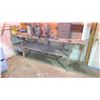 Image 1 : CONTENTS OF WORK BENCH CORNER INCLUDING WORK BENCH, HAND TOOLS, CUTTING DISCS, SAW BLADES, HARDWARE