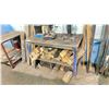 Image 1 : 2 METAL 2 TIER SHOP TABLES, 2 METAL JIGS, RAMP & ASSORTED CLAMPS
