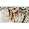 Image 2 : LARGE METAL HEAVY DUTY SHOP TABLE & 2 METAL SAW HORSES