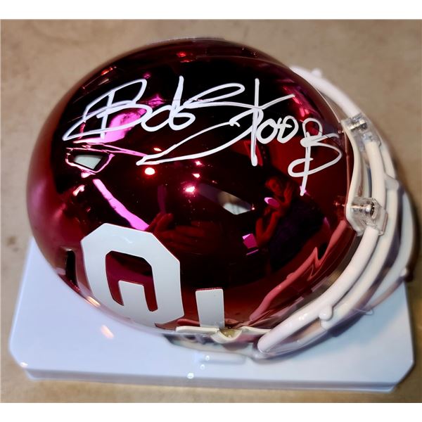 OU Football Mini Helmet signed by Bob Stoops