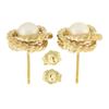 Image 2 : 14k Yellow Gold 6.2mm Pearl Twisted Wire Infinity Love Knot Stud Earrings
