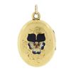 Image 6 : Antique Art Nouveau 14k Gold Enamel Work Pansy Flower Hinged Locket Pendant