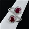 Image 3 : 2.39 ctw BURMESE Ruby and 0.48 ctw Diamond Platinum Ring (GIA CERTIFIED)