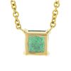 Image 6 : NEW 14K Gold 0.59 ctw Square Step Cut Emerald Petite Solitaire Pendant Necklace