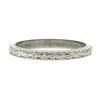 Image 3 : Antique 18K White Gold 2.3mm Crisp Scroll Work Eternity Stackable Band Ring