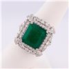 Image 3 : 9.48 ctw Emerald and 1.77 ctw Diamond Platinum Ring