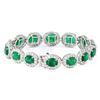 Image 2 : 17.67 ctw Emerald and 6.09 ctw Diamond Platinum Bracelet