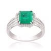 Image 1 : 1.59 ctw Emerald and 0.39 ctw Diamond Platinum Ring