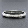 Image 6 : Antique 18K White Gold 2.3mm Engraved Wheat Work Eternity Stackable Band Ring