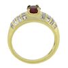 Image 2 : 18K Yellow Gold 1.43 ctw GIA Oval Red Ruby & Baguette Diamond Engagement Ring