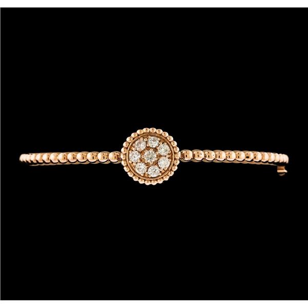 0.54 ctw Diamond Bangle Bracelet - 14KT Rose Gold
