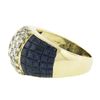 Image 5 : 18K Gold 5.23 ctw Mystery Invisible Set Sapphire & Diamond Wide Domed Band Ring