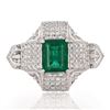 Image 1 : 2.87 ctw Emerald and 2.12 ctw Diamond Platinum Ring