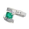 1.75 ctw Emerald and 0.94 ctw Diamond Platinum Ring