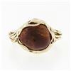 Image 4 : Vintage 14k Gold Free Form Natural Semi Oval Cabochon Amber Solitaire Ring Sz 6