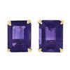 Image 5 : NEW 14k Yellow Gold 2.64 ctw Emerald Cut Prong Set Purple Amethyst Stud Earrings