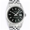 Rolex Mens Stainless Steel Black Index 36mm Datejust Wristwatch With Jubilee Ban