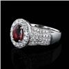 Image 2 : 1.19 ctw UNHEATED Pink Brown Spinel and 0.76 ctw Diamond 18K White Gold Ring