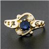 Image 2 : Antique 10k Gold Ostby & Barton Co. Round Sapphire w/ Pearls Original Ring