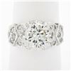 Vintage Platinum 2.15 ctw GIA Round Prong Set Diamond w/ Accents Engagement Ring