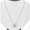 Vintage 14k White Gold .39 ctw Round Pave Diamond Lucky Horseshoe Pendant Neckla