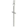 Image 5 : Solid White Gold 0.30 ctw Round Diamond Cross Pendant & 18" Box Link Chain