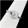 Image 1 : 1.01 ctw G COLOR SI3 CLARITY CENTER Diamond 18K White Gold Ring (1.34 ctw Diamon