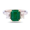 Image 1 : 2.24 ctw Emerald and 0.80 ctw Diamond 14K White and Yellow Gold Ring