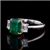 Image 3 : 2.24 ctw Emerald and 0.80 ctw Diamond 14K White and Yellow Gold Ring