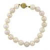 Image 2 : 6.5" 14k Gold Grooved Ball Hook Push Clasp 8-8.5mm Cultured Pearl Bracelet