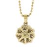 Image 6 : 18k Yellow Gold 1.04 ctw Round Diamond Cluster Pendant 18" Bead Ball Necklace